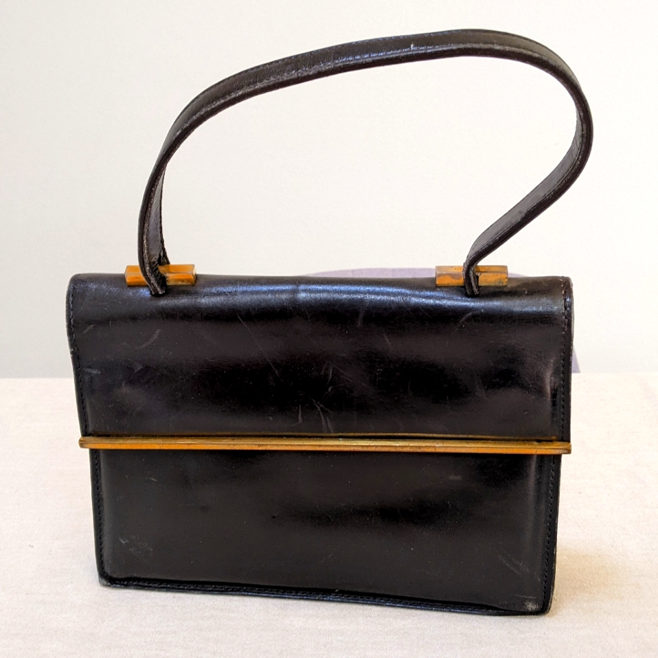 Vintage Top Handle Clutch Bag